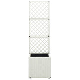 Letto Rialzato Traliccio 1 Vaso 30x30x107cm Polyrattan Bianco