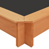 Sabbiera con Tetto Regolabile in Legno di Abete 115x115x115 cm