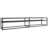 Mobile Porta TV Marmo Nero 220x40x40,5 cm in Vetro Temperato