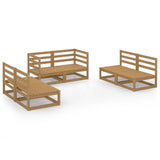 Set Salotto da Giardino 6pz Marrone Ambra Legno Massello Pino