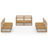 Set Salotto da Giardino 6pz Marrone Ambra Legno Massello Pino