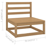 Set Salotto da Giardino 6pz Marrone Ambra Legno Massello Pino