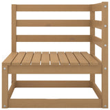 Set Salotto da Giardino 13pz Marrone Ambra Legno Massello Pino