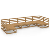 Set Divani da Giardino 7 pz in Legno Massello di Pino