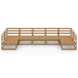 Set Divani da Giardino 7 pz in Legno Massello di Pino