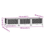 Fioriera Rialzata 120x40x23 cm in Polipropilene