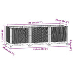 Fioriera Rialzata 120x40x38 cm in Polipropilene