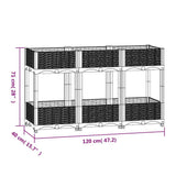 Fioriera Rialzata 120x40x71 cm in Polipropilene