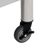 Tavolo da Lavoro Cucina con Ruote 100x60x85 cm in Acciaio Inox