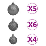 Albero di Natale Preilluminato con Palline Verde 180 cm PVC