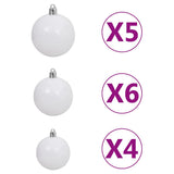 Albero di Natale Preilluminato con Palline Verde 180 cm PVC