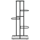Piedistallo per Piante a 5 Piani 43x22x98 cm in Metallo Nero