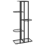 Piedistallo per Piante a 5 Piani 43x22x98 cm in Metallo Nero