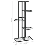 Piedistallo per Piante a 5 Piani 43x22x98 cm in Metallo Nero