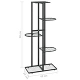 Piedistallo per Piante a 5 Piani 43x22x98 cm in Metallo Nero