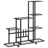 Portapiante con Ruote 94,5x25x92,5 cm Nero in Metallo