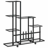 Portapiante con Ruote 94,5x25x92,5 cm Nero in Metallo