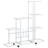 Portapiante con Ruote 94,5x25x92,5 cm Bianco in Metallo