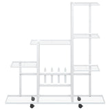 Portapiante con Ruote 94,5x25x92,5 cm Bianco in Metallo