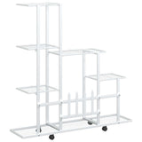 Portapiante con Ruote 94,5x25x92,5 cm Bianco in Metallo