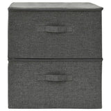 Scatole Portaoggetti 2pz in Tessuto 43x34x23 cm Antracite