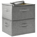 Scatole Portaoggetti 2pz in Tessuto 43x34x23 cm Grigio