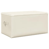 Scatole Portaoggetti 2pz in Tessuto 43x34x23 cm Crema