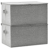 Scatole Portaoggetti 2pz in Tessuto 50x30x25 cm Grigio