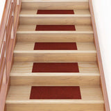 Tappetini per scale autoadesivi 15 pz 60x25 cm Bordeaux Rosso Rettangolari