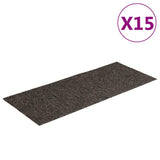 Tappetini per scale autoadesivi 15 pz 60x25 cm antracite rettangolari