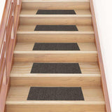 Tappetini per scale autoadesivi 15 pz 60x25 cm antracite rettangolari