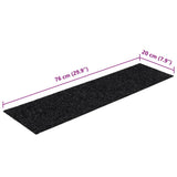 Tappetini per scale autoadesivi 15 pz 76x20 cm neri rettangolari