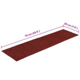 Tappetini per scale autoadesivi 15 pz 76x20 cm Bordeaux Rosso Rettangolari