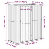 Casetta da giardino 180,5x97x209,5 cm in acciaio zincato effetto legno