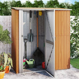 Casetta da giardino 180,5x97x209,5 cm in acciaio zincato effetto legno