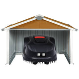 Capanno per Robot Tosaerba 92x97x63 cm Acciaio Zincato Marrone