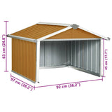 Capanno per Robot Tosaerba 92x97x63 cm Acciaio Zincato Marrone