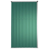 Capanno per Attrezzi Verde 225x89x161 cm in Acciaio Zincato