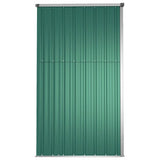 Capanno per Attrezzi Verde 225x89x161 cm in Acciaio Zincato