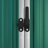 Capanno per Attrezzi Verde 225x89x161 cm in Acciaio Zincato