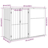 Capanno per Attrezzi Verde 225x89x161 cm in Acciaio Zincato