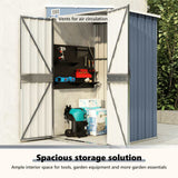 Capanno Giardino a Parete Grigio 118x100x178 cm Acciaio Zincato