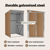 Capanno Giardino a Parete Marrone 118x100x178cm Acciaio Zincato