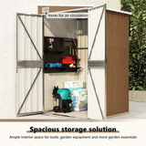 Capanno Giardino a Parete Marrone 118x100x178cm Acciaio Zincato