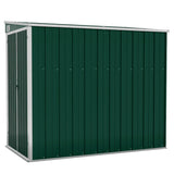 Capanno Giardino a Parete Verde 118x194x178 cm Acciaio Zincato