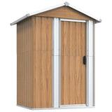 Casetta da giardino marrone 126x97,5x177 cm in acciaio zincato