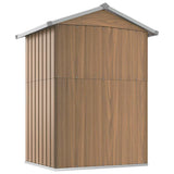 Casetta da giardino marrone 126x97,5x177 cm in acciaio zincato