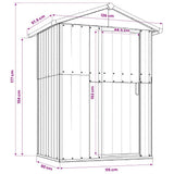 Casetta da giardino marrone 126x97,5x177 cm in acciaio zincato