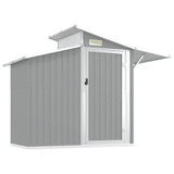 Capanno da Giardino Grigio 270x130x208,5 cm Acciaio Zincato