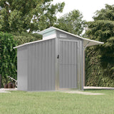 Capanno da Giardino Grigio 270x130x208,5 cm Acciaio Zincato